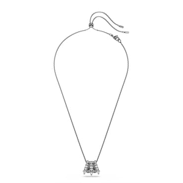 Sublima pendant, White, Ruthenium plated