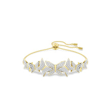Idyllia Lilia bracelet, Butterfly, White, 18K gold finish