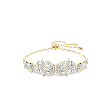 Idyllia Lilia bracelet, Butterfly, White, 18K gold finish