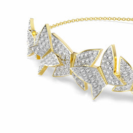 Idyllia Lilia bracelet, Butterfly, White, 18K gold finish