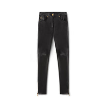 Women Medusa Nappa Leather Accent Pants - Black
