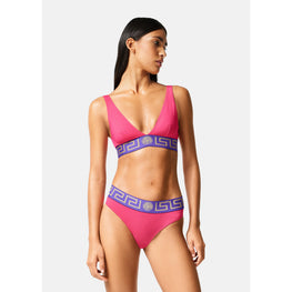 Women Greca Border Bikini Bottoms - Pink