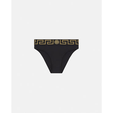 Women Greca Border Bikini Bottoms - Black