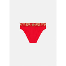 Women Greca Border Bikini Bottoms - Red