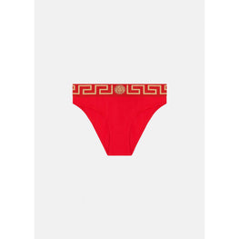 Women Greca Border Bikini Bottoms - Red