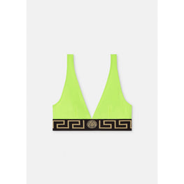 Women Greca Border Bikini Top - Green