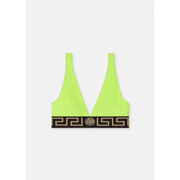 Women Greca Border Bikini Top - Green