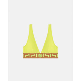 Women Greca Border Bikini Top - Yellow