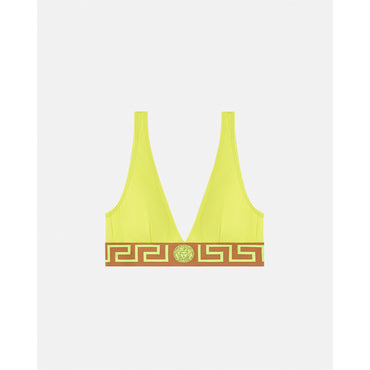 Women Greca Border Bikini Top - Yellow
