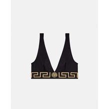 Women Greca Border Bikini Top - Black