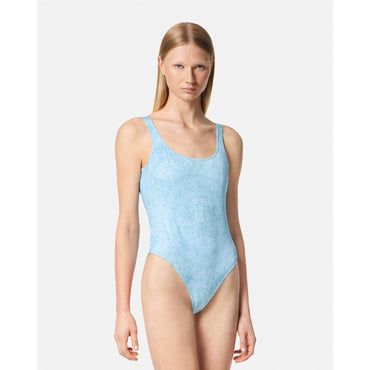 Women Barocco One-Piece Swimsuit - Blue