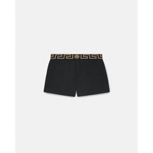 Men Greca Border Swim Shorts - Black