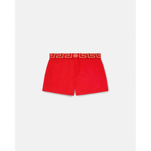 Men Greca Border Swim Shorts - Red