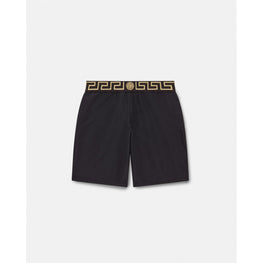 Men Greca Border Boardshorts - Black