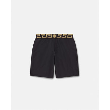 Men Greca Border Boardshorts - Black