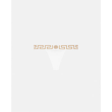 Women Greca Border Thong - White