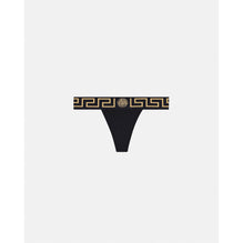 Women Greca Border Thong - Black