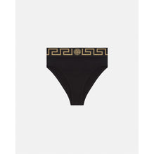 Women Greca Border High Waist Briefs - Black