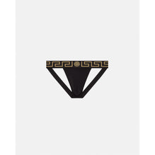 Men Greca Border Jockstrap - Black
