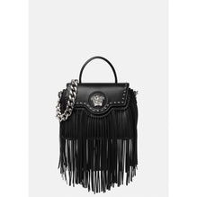 Women La Medusa Fringed Handbag - Black